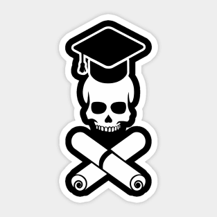 Graduate Skull Sticker